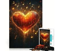 Rompecabezas de 1000 Piezas para Adolescentes Corazón ardiente,música,Ajuste, Juego,Desarrollo Mental,diversión,Ocio,Tiempo Libre,Navidad,Arte para el hogar (38x52cm)