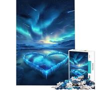 Rompecabezas de 1000 Piezas para Adolescentes Corazón congelado Aurora Boreal Juguetes educativos Juegos Divertidos para Toda la Familia Excelentes Regalos y Juguetes (Tamaño 38x52cm)