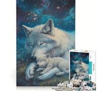 Rompecabezas de 1000 Piezas para Adolescentes Corazón de Lobo en el mar de Estrellas Juegos educativos desafío exigente Regalo de cumpleaños 50x75cm