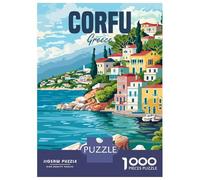 Rompecabezas De 1000 Piezas para Adolescentes Corfu Greece Island Rompecabezas para Adultos Juegos De Relajación Arte De Pared Cumpleaños Y Navidad 70x50cm/1000pcs