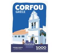 Rompecabezas De 1000 Piezas para Adolescentes Corfu Greece Travel Rompecabezas para Adultos Juegos Divertidos Desafío Difícil para Cumpleaños, Navidad 52x38cm/1000pcs