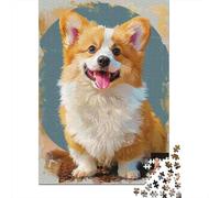 Rompecabezas De 1000 Piezas para Adolescentes Corgi Dog Painting Art Rompecabezas para Adultos Juegos Familiares Mejora La Memoria Cumpleaños Y Navidad 38x26cm/1000pcs