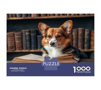 Rompecabezas De 1000 Piezas para Adolescentes Corgi Dog Reading A Book Rompecabezas para Adultos Juegos Relajantes Decoración De Pared 38x26cm/1000pcs