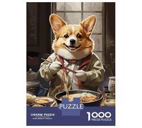Rompecabezas De 1000 Piezas para Adolescentes Corgi Eating Ramen Rompecabezas Juegos Divertidos Desafío Difícil Cumpleaños Y Navidad 70x50cm/1000pcs
