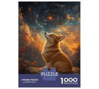 Rompecabezas De 1000 Piezas para Adolescentes Corgi Gazing at The Cosmos Rompecabezas para Adultos Juguete Decoración De Pared Desafío Difícil Desafiante De Completar 70x50cm/1000pcs