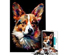 Rompecabezas de 1000 Piezas para Adolescentes Corgi geométrico Abstracto Juegos relajantes Juguetes adictivos para Cultivar la Paciencia un Gran Regalo un Reto difícil (tamaño 50x75cm)