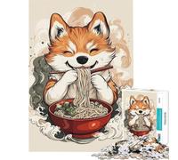 Rompecabezas de 1000 Piezas para Adolescentes Corgi Ramen Japón para Juego Educativo Juguete desafiante Juego práctico desafío difícil Regalo Divertido (tamaño 50x75cm)