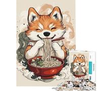 Rompecabezas de 1000 Piezas para Adolescentes Corgi Ramen Japón para Juego Educativo Juguete Interactivo Juego práctico para la diversión Familiar Regalo de cumpleaños (tamaño 38x52cm)