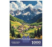 Rompecabezas De 1000 Piezas para Adolescentes Cortina DAmpezzo Mountain Village Rompecabezas para Adultos Juguetes Antiestrés Difícil Difícil Cumpleaños Y Navidad 52x38cm/1000pcs