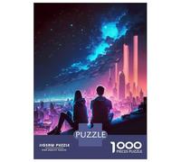 Rompecabezas De 1000 Piezas para Adolescentes Cosmic Cat Silhouette Rompecabezas para Adultos Juegos Familiares Mejora La Memoria Cumpleaños Y Navidad 38x26cm/1000pcs
