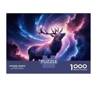 Rompecabezas De 1000 Piezas para Adolescentes Cosmic Deer Rompecabezas para Adultos Juegos De Relajación Corte De Precisión Regalos para Reducir El Estrés 38x26cm/1000pcs