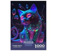 Rompecabezas De 1000 Piezas para Adolescentes Cosmic Kitty Cat Rompecabezas para Adultos Juego Familiar Antiestrés Cumpleaños Y Navidad 70x50cm/1000pcs