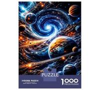 Rompecabezas De 1000 Piezas para Adolescentes Cosmic Swirl with Planets Rompecabezas para Adultos Juegos Familiares Vacaciones En Casa Matar El Tiempo Difícil Y Desafiante 52x38cm/1000pcs