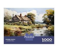 Rompecabezas De 1000 Piezas para Adolescentes Cottage by The River Rompecabezas para Adultos Juego Práctico Pero Divertido Y Humorístico Regalos para Reducir El Estrés 38x26cm/1000pcs