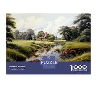 Rompecabezas De 1000 Piezas para Adolescentes Cottage by The River Rompecabezas para Adultos Juegos Relajantes Vacaciones En Casa Matar El Tiempo Desafiante De Completar 38x26cm/1000pcs