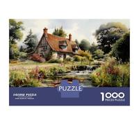 Rompecabezas De 1000 Piezas para Adolescentes Cottage by The Stream-2 Rompecabezas para Adultos Juego Práctico Pero Divertido Y Humorístico Regalos para Reducir El Estrés 52x38cm/1000pcs