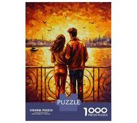 Rompecabezas De 1000 Piezas para Adolescentes Couple Sunset Cityscape Rompecabezas para Adultos Juegos Familiares Regalos para Mujeres Cumpleaños 70x50cm/1000pcs