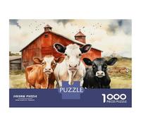 Rompecabezas De 1000 Piezas para Adolescentes Cows in The Barnyard Rompecabezas para Adultos Juego Práctico Decoración del Hogar Cumpleaños Y Navidad 70x50cm/1000pcs