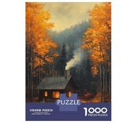 Rompecabezas De 1000 Piezas para Adolescentes Cozy Cabin in Autumn Woods Rompecabezas para Adultos Juguetes Antiestrés Difícil Difícil Desafiante De Completar 70x50cm/1000pcs