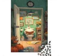 Rompecabezas De 1000 Piezas para Adolescentes Cozy Chicken Reading Rompecabezas para Adultos Juguetes DIY Alivio del Estrés Oferta como Regalos para Toda La Familia 52x38cm/1000pcs