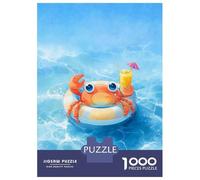Rompecabezas De 1000 Piezas para Adolescentes Crab on Float with Drink Rompecabezas para Adultos Juegos Familiares Regalos para Mujeres Cumpleaños 52x38cm/1000pcs