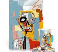 Rompecabezas de 1000 Piezas para Adolescentes Cráneo Abstracto Estilo Basquiat Difícil Difícil Juguetes de decoración del hogar 75x50cm
