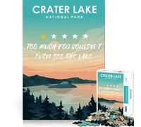 Rompecabezas de 1000 Piezas para Adolescentes Crater Lake Park Review Fine Cut Art Logic Fun Toy Cozy Time Play Christmas Wall Decor (38x52cm)