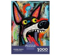 Rompecabezas De 1000 Piezas para Adolescentes Crazy Dog Art Rompecabezas para Adultos Juegos Familiares Mejora La Memoria Regalos De Juegos Desafiantes 52x38cm/1000pcs