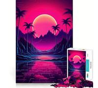 Rompecabezas de 1000 Piezas para Adolescentes Crepúsculo Tropical, armonía, Ajuste, Juego, Desarrollo Mental, diversión, Ocio, Tiempo Libre, Navidad, Arte para el hogar (38x26cm)