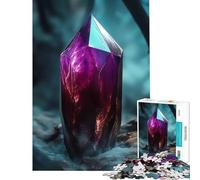Rompecabezas de 1000 Piezas para Adolescentes Cristal púrpura místico en Bosque Oscuro Juego Educativo desafío Juguete Juegos relajantes Regalo Ideal para Mujeres (tamaño 75x50cm)