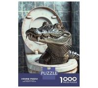 Rompecabezas De 1000 Piezas para Adolescentes Crocodile Alligator Toilet Rompecabezas Juegos Divertidos Carrera De Velocidad Manual Cumpleaños 70x50cm/1000pcs