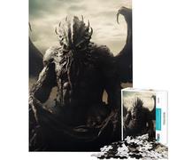Rompecabezas de 1000 Piezas para Adolescentes Cthulhu City Skyline Juego Familiar desafío de Inteligencia Cerebral Juguetes adictivos Regalos de Amigo Invisible Mejora de la Memoria (tamaño 50x75cm)