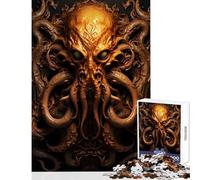 Rompecabezas de 1000 Piezas para Adolescentes Cthulhu D Deko Art Juguetes antiestrés Ideas de Regalo Juegos educativos con póster a Juego y Hoja de Trivia tamaño 38x26cm