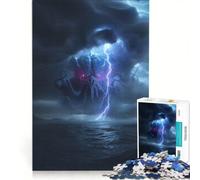 Rompecabezas de 1000 Piezas para Adolescentes: Cthulhu Rising Storm, Juegos relajantes, Actividades Divertidas para Hacer en casa, cumpleaños y Navidad 50x75cm