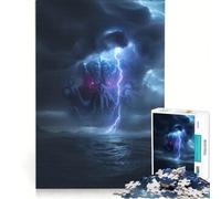 Rompecabezas de 1000 Piezas para Adolescentes: Cthulhu Rising Storm, Juguete Educativo, Actividades Familiares, Regalos para Mujeres 38x26cm