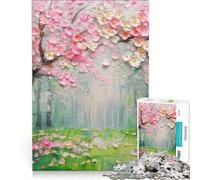 Rompecabezas de 1000 Piezas para Adolescentes: Cuadro de Cerezo en Flor en el Bosque, Juguetes para armar, Ideal para la interacción Entre Padres e Hijos, cumpleaños 50x75cm