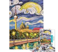 Rompecabezas de 1000 Piezas para Adolescentes Cuadro de Van Gogh en Berlín Rompecabezas antiestrés para Adultos Regalo para Mujeres difícil y desafiante (tamaño 38x26cm)
