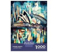 Rompecabezas De 1000 Piezas Para Adolescentes Cubist Sydney Skyline with Opera House And Harbour Bridge Rompecabezas Para Adolescentes Juego De Ingenio Mejora La Memoria Diversión En Casa Actividades,