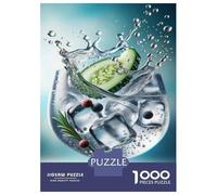 Rompecabezas De 1000 Piezas para Adolescentes Cucumber Gin Tonic Cocktail Recipe Rompecabezas para Adultos Juego Práctico Decoración Gran Regalo para Jugar 52x38cm/1000pcs