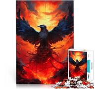 Rompecabezas de 1000 Piezas para Adolescentes Cuervo del Cielo en Llamas Juego práctico con Piezas de Formas aleatorias Que se entrelazan Completamente 75x50cm