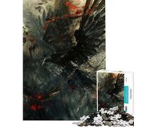 Rompecabezas de 1000 Piezas para Adolescentes Cuervo en el Caos Rompecabezas para Adultos Juegos relajantes Que mejoran la Memoria Toda la Familia (tamaño 50x75cm)