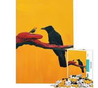 Rompecabezas de 1000 Piezas para Adolescentes Cuervo y pájaro pequeño Juguetes educativos Juegos educativos Obra de Arte de Corte de precisión Regalo Ideal (Tamaño 38x26cm)