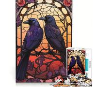 Rompecabezas de 1000 Piezas para Adolescentes Cuervos Huginn y Muninn Juego Imposible interacción Entre Padres e Hijos cumpleaños 38x52cm