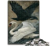 Rompecabezas de 1000 Piezas para Adolescentes: Cuervos y cisnes, Juego Educativo, decoración del hogar, Regalo de cumpleaños, Arte Mural (75x50cm)