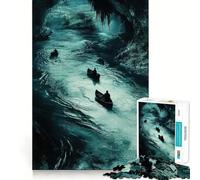 Rompecabezas de 1000 Piezas para Adolescentes Cueva,río,Barcos,Juego de Ajuste preciso,Actividad Cerebral Inteligente,Tiempo de Juego Relajante,Actividad de cumpleaños (38x26cm)