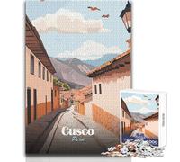 Rompecabezas de 1000 Piezas para Adolescentes, Cusco, Perú, Vista de Calle, ilustración, Juego Educativo Familiar, desafío difícil, Regalo Divertido, tamaño 50x75cm