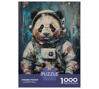 Rompecabezas De 1000 Piezas para Adolescentes Cute Astronaut Panda Rompecabezas para Adultos Juegos Relajantes Arte De Pared Diversión En Casa Actividades, 70x50cm/1000pcs