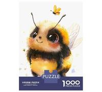 Rompecabezas De 1000 Piezas para Adolescentes Cute Bee Watercolor Rompecabezas para Adultos Juegos Familiares Mejora La Memoria Cumpleaños Y Navidad 70x50cm/1000pcs
