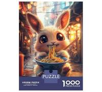 Rompecabezas De 1000 Piezas para Adolescentes Cute Bunny Noodle Feast Rompecabezas para Adolescentes Juegos Relajantes Montaje De Patrones Regalos para Amigos Y Familiares 70x50cm/1000pcs