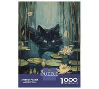 Rompecabezas De 1000 Piezas para Adolescentes Cute Cat Swimming River Rompecabezas para Adultos Juegos Familiares Corte De Precisión Regalos Y Cumpleaños Únicos 70x50cm/1000pcs